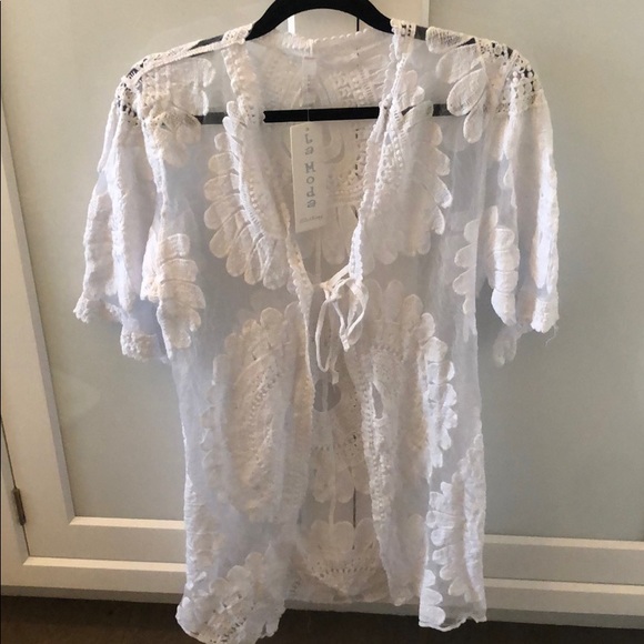 La moda brand new swim white coverup. Never worn. - Picture 3 of 3